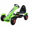 Kart cu pedale, scaun reglabil, transmisie pe lant, cutie viteze, volan, frana de mana, verde