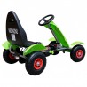 Kart cu pedale, scaun reglabil, transmisie pe lant, cutie viteze, volan, frana de mana, verde