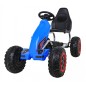 Kart cu pedale, roti spuma EVA, transmisie pe lant, volan, frana de mana, albastru Kart cu pedale, roti spuma EVA, transmisie pe lant, volan, frana de mana, albastru