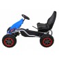 Kart cu pedale, roti spuma EVA, transmisie pe lant, volan, frana de mana, albastru Kart cu pedale, roti spuma EVA, transmisie pe lant, volan, frana de mana, albastru