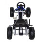 Kart cu pedale, roti spuma EVA, transmisie pe lant, volan, frana de mana, albastru Kart cu pedale, roti spuma EVA, transmisie pe lant, volan, frana de mana, albastru