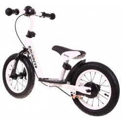 Bicicleta de echilibru, roti 12 inch, gonflabile, suport pentru picioare, alb