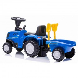 Tractor cu remorca pentru copii, volan, claxon, faruri LED, accesorii gradinarit