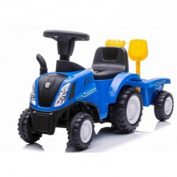 Tractor cu remorca pentru copii, volan, claxon, faruri LED, accesorii gradinarit