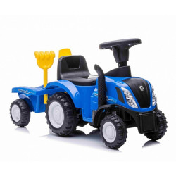Tractor cu remorca pentru copii, volan, claxon, faruri LED, accesorii gradinarit
