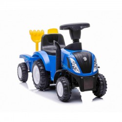 Tractor cu remorca pentru copii, volan, claxon, faruri LED, accesorii gradinarit