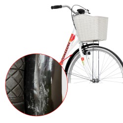 Bicicleta dama, 28 inch, cadru otel, cos frontal alb, portbagaj, Venssini Rosemary, resigilat