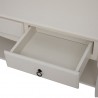 Masuta cafea 100x60x49 cm, picioare lemn pin alb, MDF, 2 sertare, raft depozitare