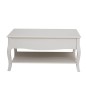 Masuta cafea 100x60x49 cm, picioare lemn pin alb, MDF, 2 sertare, raft depozitare