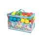 Set 100 mingi multicolore, diametru 6,5 cm, pentru spatiu de joaca si piscina, geanta depozitare