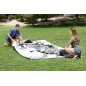 Piscina ovala 610x366x122 cm, cadru metalic, design piatra, scara, pompa 32W, 20241 litri