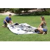 Piscina ovala 610x366x122 cm, cadru metalic, design piatra, scara, pompa 32W, 20241 litri