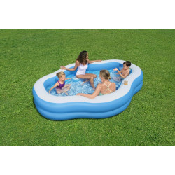 Piscina gonflabila cu fereastra, 270x198x51 cm, 2 suporturi pahare, 2 scaune