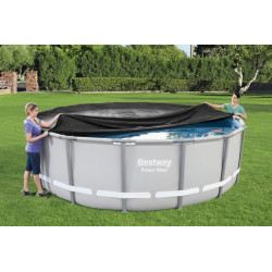 Husa pentru piscine cu diametru 460 si 488 cm, orificii scurgere apa, PVC