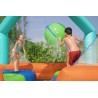 Spatiu de joaca gonflabil, water park copii, minge pulverizatoare, 4 platforme joc, pompa, 450x450x268 cm