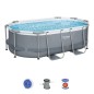 Piscina ovala 305x200x84 cm, cadru metalic, pompa 73W, capacitate 3668 l Piscina ovala 305x200x84 cm, cadru metalic, pompa 73W, capacitate 3668 l