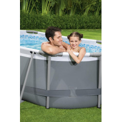 Piscina ovala 305x200x84 cm, cadru metalic, pompa 73W, capacitate 3668 l
