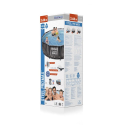 Piscina rotunda diametru 366 cm, structura metalica, pompa de filtru, scara inclusa