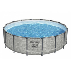 Piscina metalica Steel Pro Max, diametru 488 cm, cadru 122 cm, capacitate 19480 litri, gri