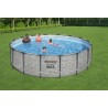 Piscina metalica Steel Pro Max, diametru 488 cm, cadru 122 cm, capacitate 19480 litri, gri