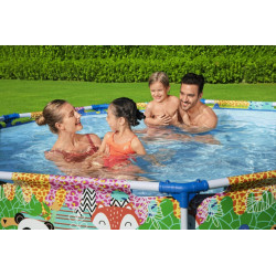 Piscina rotunda diametru 274 cm, cadru metal, 3221 litri, inaltime 66 cm, multicolora
