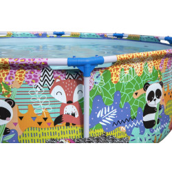 Piscina rotunda diametru 274 cm, cadru metal, 3221 litri, inaltime 66 cm, multicolora