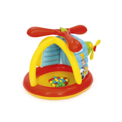 Spatiu de joaca copii 155x102x91 cm, elicopter gonflabil cu 25 bile multicolore, interior/exterior
