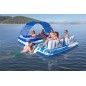 Insula plutitoare gonflabila, 6 persoane, 389x274 cm, parasolar, geanta frigorifica