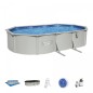 Piscina ovala, skimmer integrat, scara acces, filtru nisip, 19.929 litri, 610x360x120 cm Piscina ovala, skimmer integrat, scara acces, filtru nisip, 19.929 litri, 610x360x120 cm