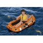 Barca pneumatica pentru copii, 3 camere de aer, vasle incluse, 155x93 cm