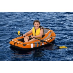 Barca pneumatica pentru copii, 3 camere de aer, vasle incluse, 155x93 cm