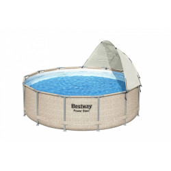 Parasolar pentru piscine, diametru reglabil 305 - 549 cm, protectie UV, bej
