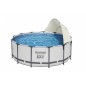Parasolar pentru piscine, diametru reglabil 305 - 549 cm, protectie UV, bej