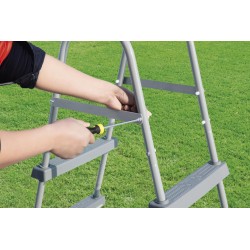 Scara piscina 2 trepte, cadru metalic, inaltime 84 cm