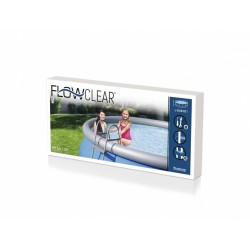 Scara piscina 2 trepte, cadru metalic, inaltime 84 cm
