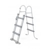 Scara dubla acces piscina, inaltime 107 cm, structura metalica, trepte plastic