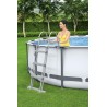 Scara dubla acces piscina, inaltime 107 cm, structura metalica, trepte plastic