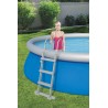 Scara dubla acces piscina, inaltime 107 cm, structura metalica, trepte plastic