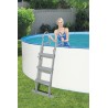 Scara dubla acces piscina, inaltime 107 cm, structura metalica, trepte plastic