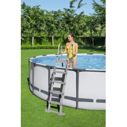 Scara dubla pentru piscina, inaltime 132 cm, trepte ajustabile, Bestway FlowClear
