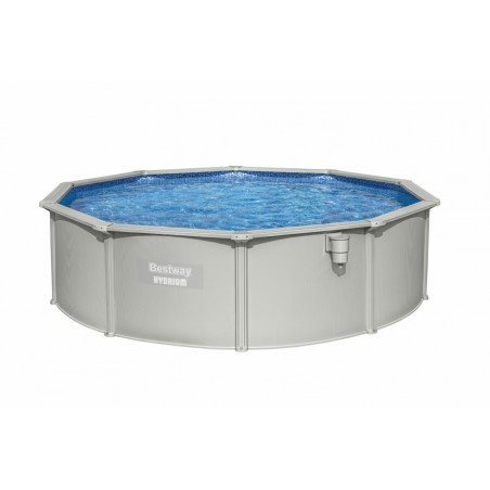 Piscina rotunda din otel 460x120 cm, Hydrium, 17.430 l, skimmer, husa si scara acces