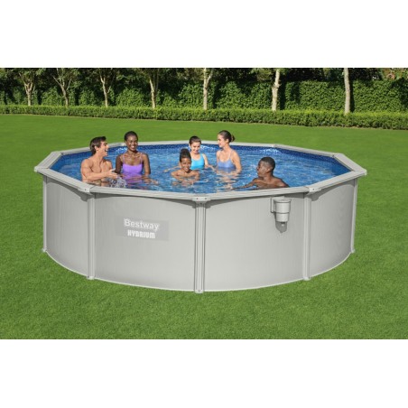 Piscina rotunda din otel 460x120 cm, Hydrium, 17.430 l, skimmer, husa si scara acces