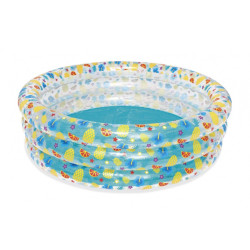 Piscina rotunda transparenta 122x25 cm, supapa siguranta, material vinil, 697 litri