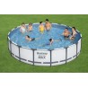 Piscina cadru metalic, diametru 549 cm, inaltime 122 cm, 23062l, filtru cu cartus, treapta siguranta