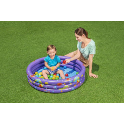 Piscina gonflabila 2 in 1 pentru copii, 102x 25 cm, 3 inele, 50 bile incluse, capacitate 101 litri