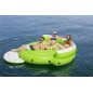 Saltea gonflabila tip insula pentru apa, 275x255x65 cm, suporturi pahare, maxim 450 kg