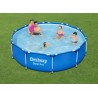 Piscina rotunda 305 x 76 cm, capacitate 4.678 l, rame metalice, pereti PVC, Steel Pro