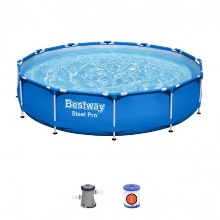 Piscina Steel Pro 366 x 76 cm, capacitate 6.473 l, cadru metalic FrameLink TriTech