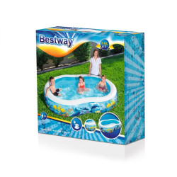 Piscina gonflabila pentru copii, 262x157x46 cm, 544 litri, 2 camere de aer
