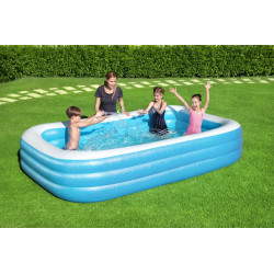 Piscina de familie 305x183x56cm, 3 inele, material vinil, 3 supape incorporate